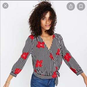 Madewell Wrap Top in Candied Orchids